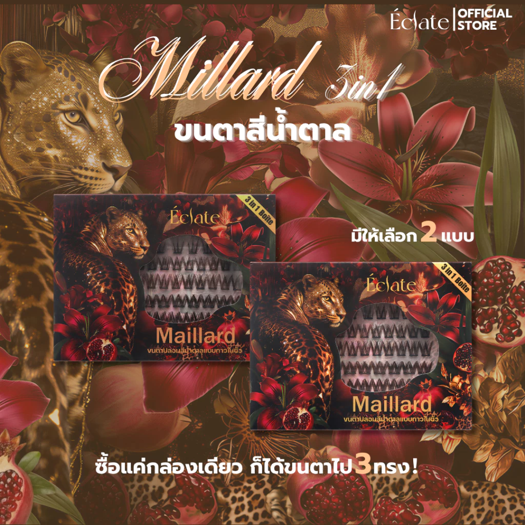 ใหม่ รวมตารุ่นฮิต 3in1 สี black chocolate จาก Eclate！สีคล้ายขนตาจริง ติดแล้วตาโต เนียน ละมุน ไม่โป๊ะ 1กล่องมี3ทรง