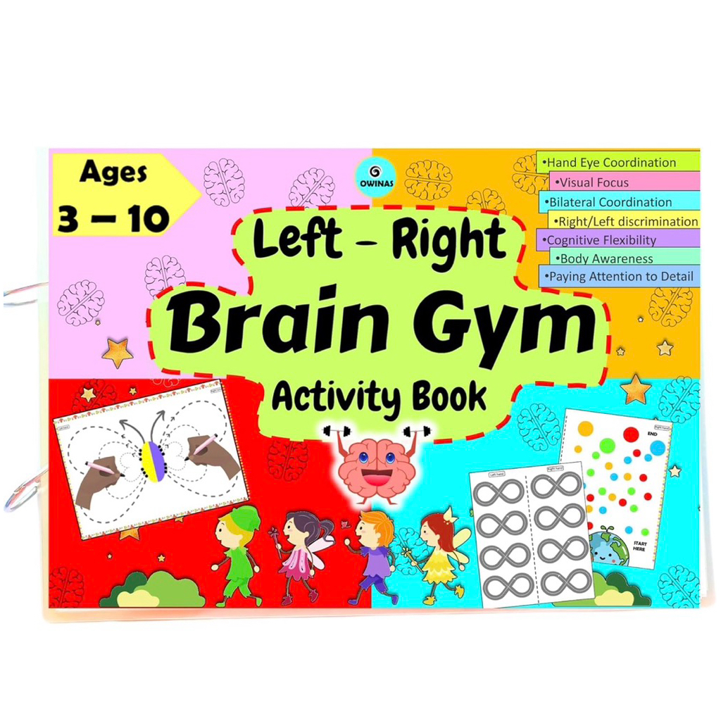 Brain Gym หนังสือฝึกสมองเด็ก 3-10ปี (23 กิจกรรม A4) เสริมพัฒนาการ ฝึกสมองซีกซ้าย ขวา Owinas LeftRight Brain Exercise