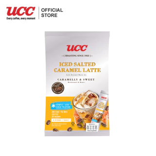 UCC Iced Salted Caramel Latte Instant Coffee Mix ซอลท์เท็ด คาราเมล ลาเต้ กาแฟปรุงสำเร็จชนิดผง 16ก.x4ซอง