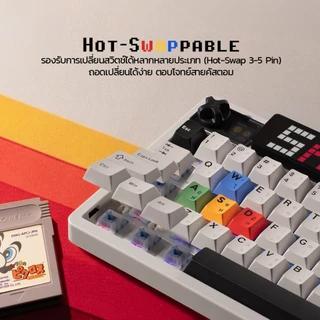 [สินค้าประกันศูนย์ 1 ปี] SARU คีย์บอร์ดเกมมิ่ง KX87 Dual LED Pixel Art Screen/Knob ขนาด TKL 80% 87 ปุ่ม
