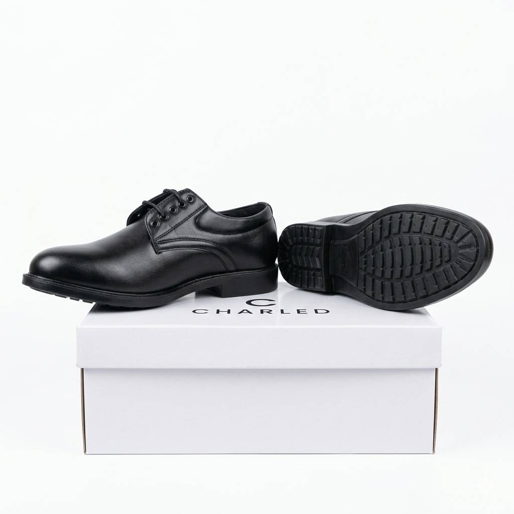 Charled รองเท้าหนัง PU ผู้ชาย รองเท้าคัทชูผู้ชาย  รุ่น RB8264 สีดำ