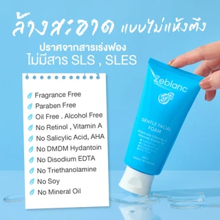 โฟมล้างหน้าคนท้อง สำหรับ ผิวบอบบาง Zeblanc Gentle Facial Foam ปราศจากแอลกอฮอล์ ไม่ผสมน้ำหอม