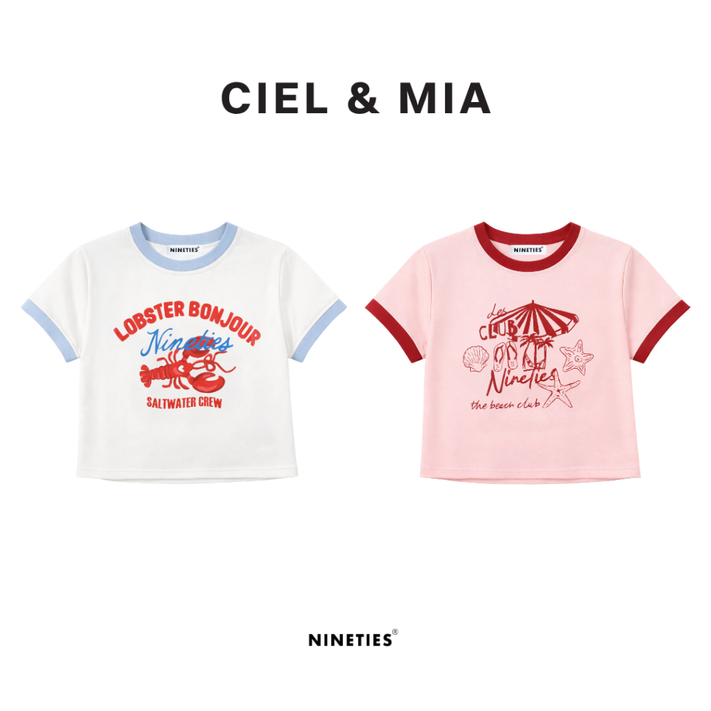 Nineties Design : Summer เสื้อยืดครอป ทรง Ringer รุ่น Ciel / Mia