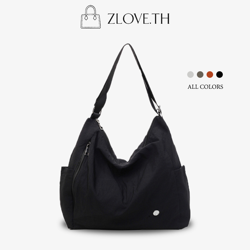 ZLOVE กระเป๋าสะพายข้างสตรีแบบเรียบง่าย ความจุมาก กระเป๋าสะพายข้างสีเดียวแบบใหม่