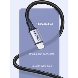 UGREENMFi certification 2.4A/USB Fast charging cable สายเคเบิลข้อมูลนี้เหมาะสำหรับiPhone13 12 11 8 xr Pro Max ชาร์จเร็ว