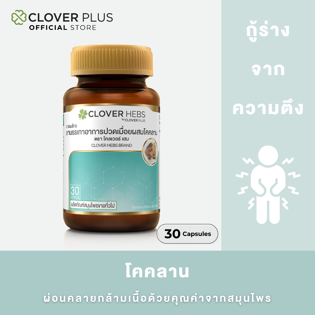 Clover Hebs By Clover Plus โคลเวอร์เฮิร์บ อาหารเสริม สมุนไพร ใบบัวบก พลัส แพ็คคู่ (2 กระปุก) (30 แคปซูล)