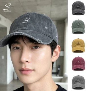 SEOULSHIRTS CAP หมวกแก๊ป ปักโลโก้ สีฟอกแบบขาด ปรับขนาดได้ ใส่ได้ชายและหญิง H4