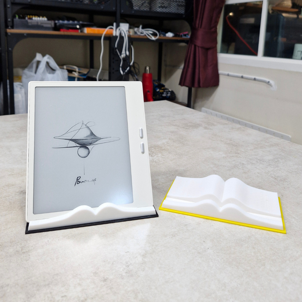 ขาตั้ง E-Reader & Tablet ดีไซน์รูปหนังสือ (Open Book Style) [3D Print]