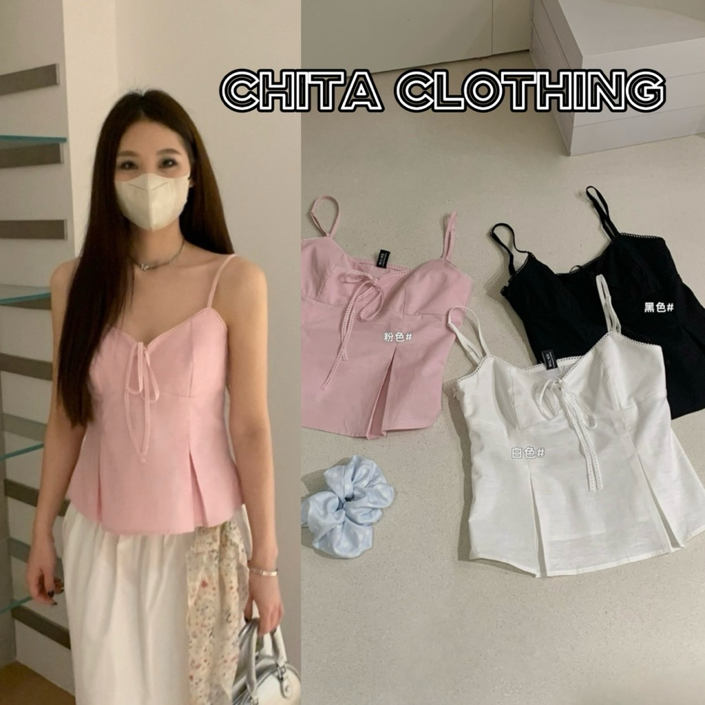 📍พร้อมส่ง📍9296# เสื้อสายเดี่ยว สายปรับได้ งานซิปข้าง เนื้อผ้าดี งานสวย TAG:WG.WE 🇰🇷