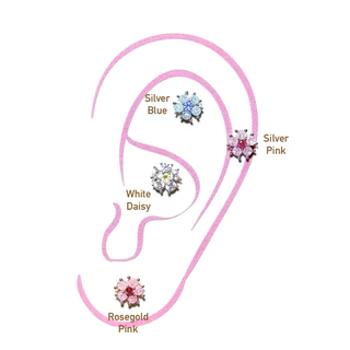 More Than Piercing: MP19 Vivid Flower *waterproof* จิวหู/ต่างหู