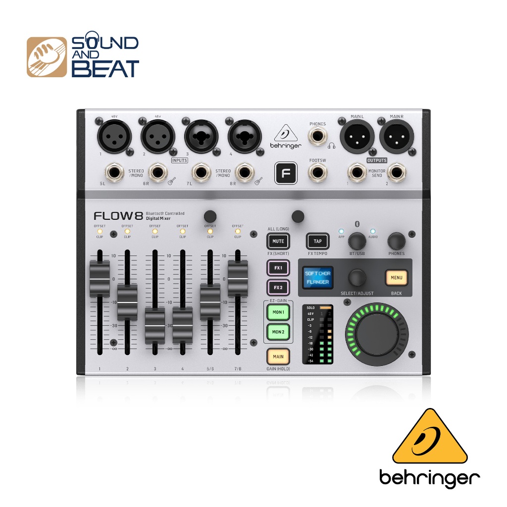 ดิจิตอลมิกเซอร์ มิกเซอร์ขนาดเล็ก 8-Input BEHRINGER FLOW 8