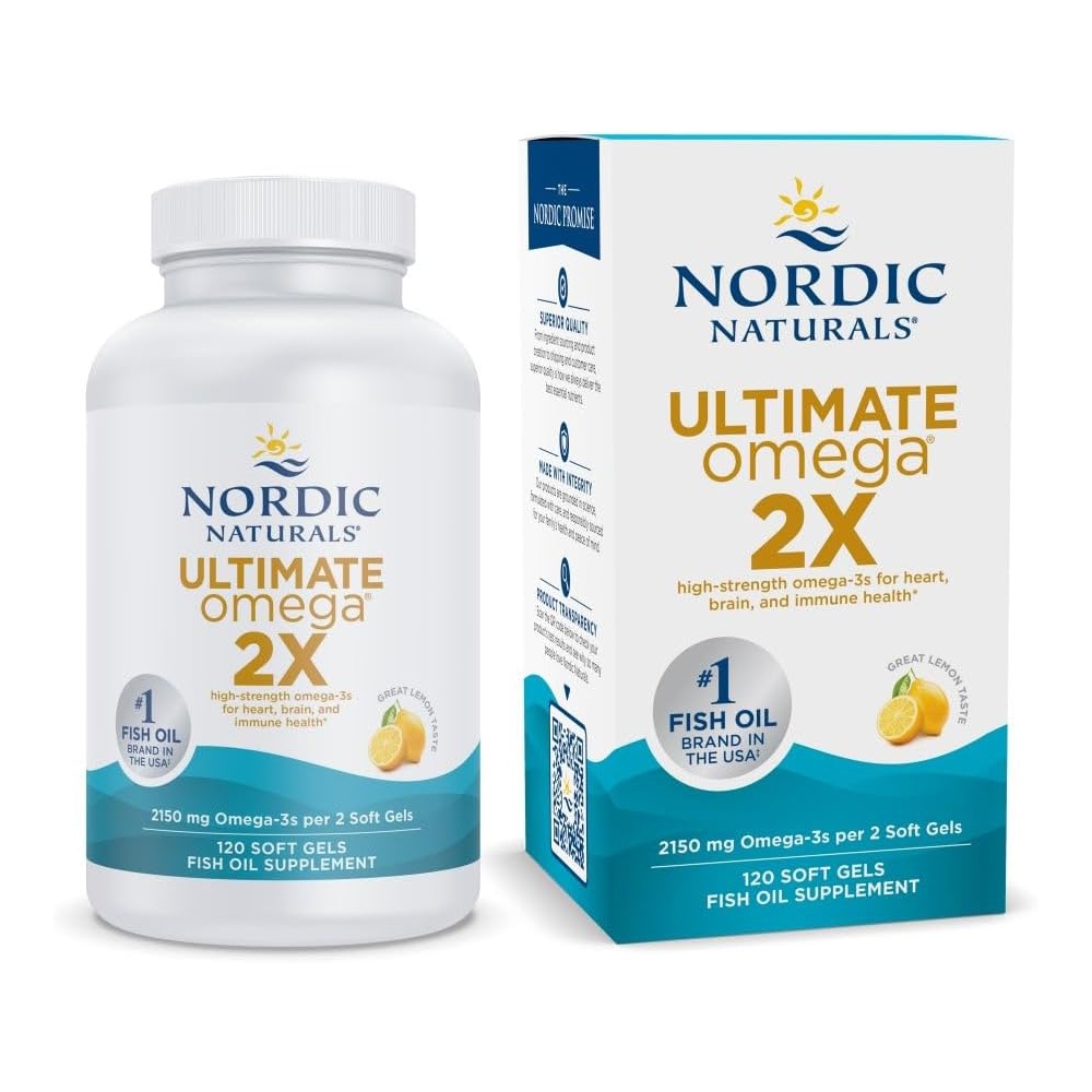 Nordic Naturals Omega 2X น้ำมันปลา 2150mg เลมอน EPA DHA บำรุงสมอง 120 Softgels