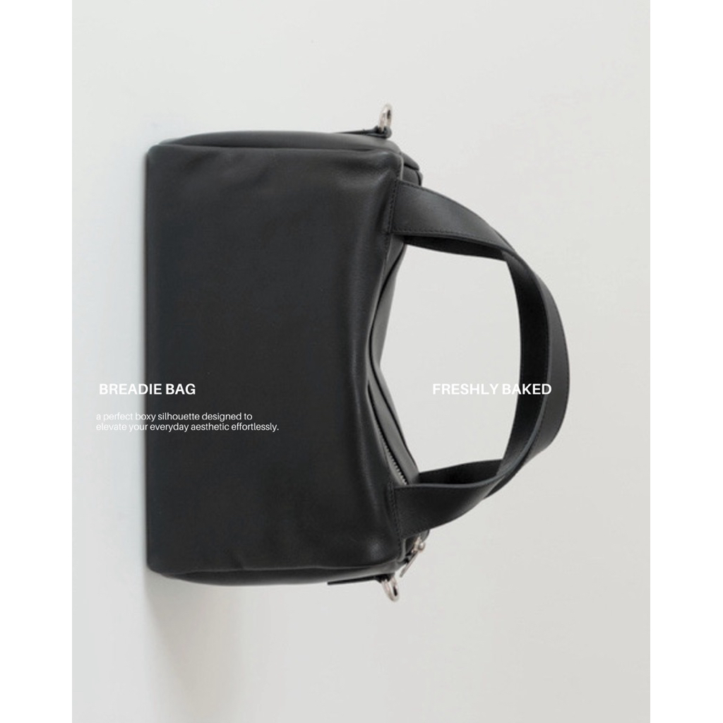 (พร้อมส่ง) picke | Breadie bag #picke016 กระเป๋าหนังวัวแท้ กระเป๋าทรงขนมปัง กระเป๋าทรงboxy