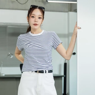 MEET ME - Top 0002 I BASIC JOYS STRIPES เสื้อครอปลายทาง