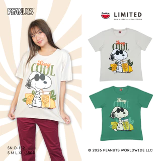 เสื้อแตงโม (SUIKA) - เสื้อยืดคอกลมแขนสั้น พิมพ์สนูปปี้ SNOOPY (SN.O-151 152 153 154 155 132)