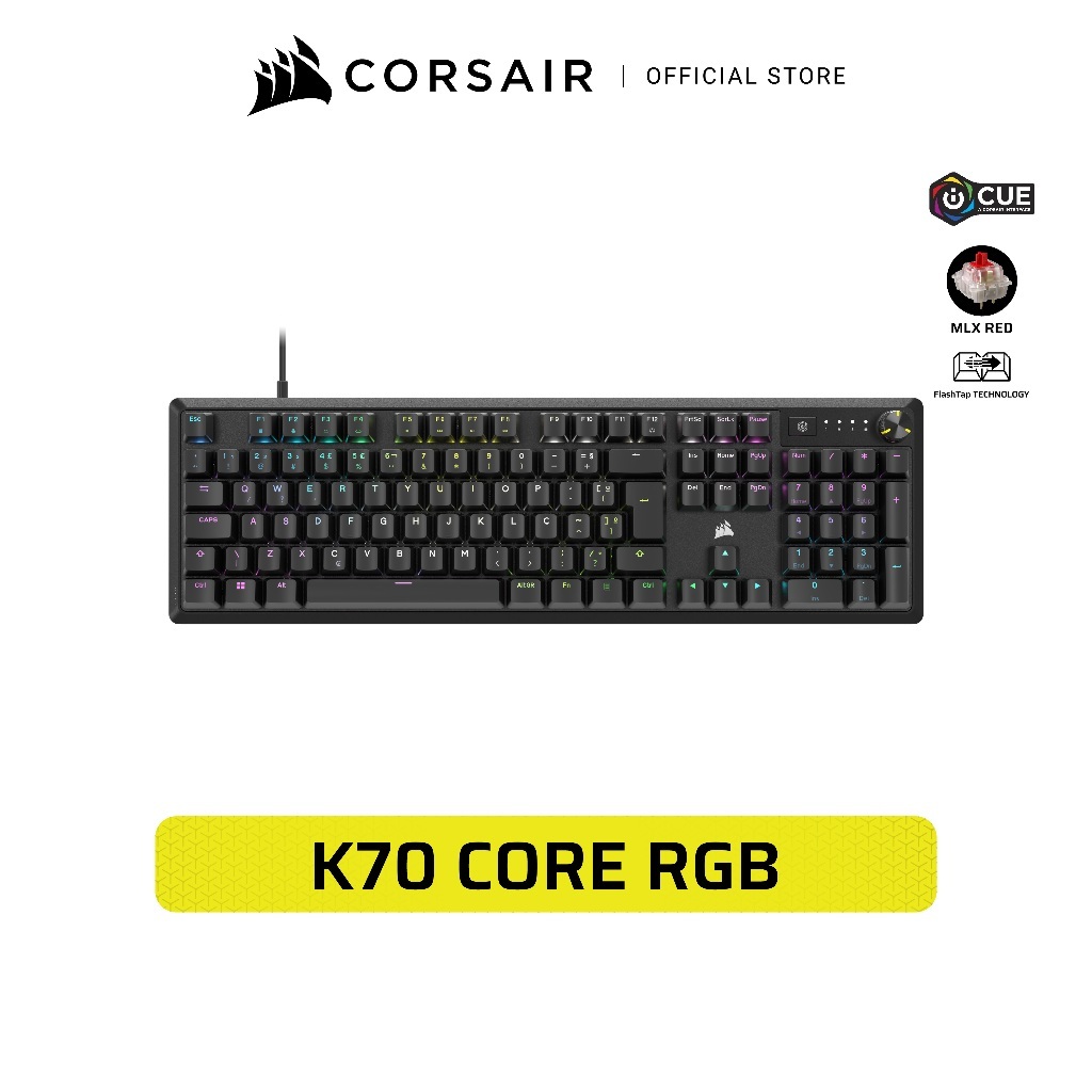 Corsair Keyboard K70 CORE RGB Mechanical Gaming -คีย์บอร์ดเกมมิ่ง - Set