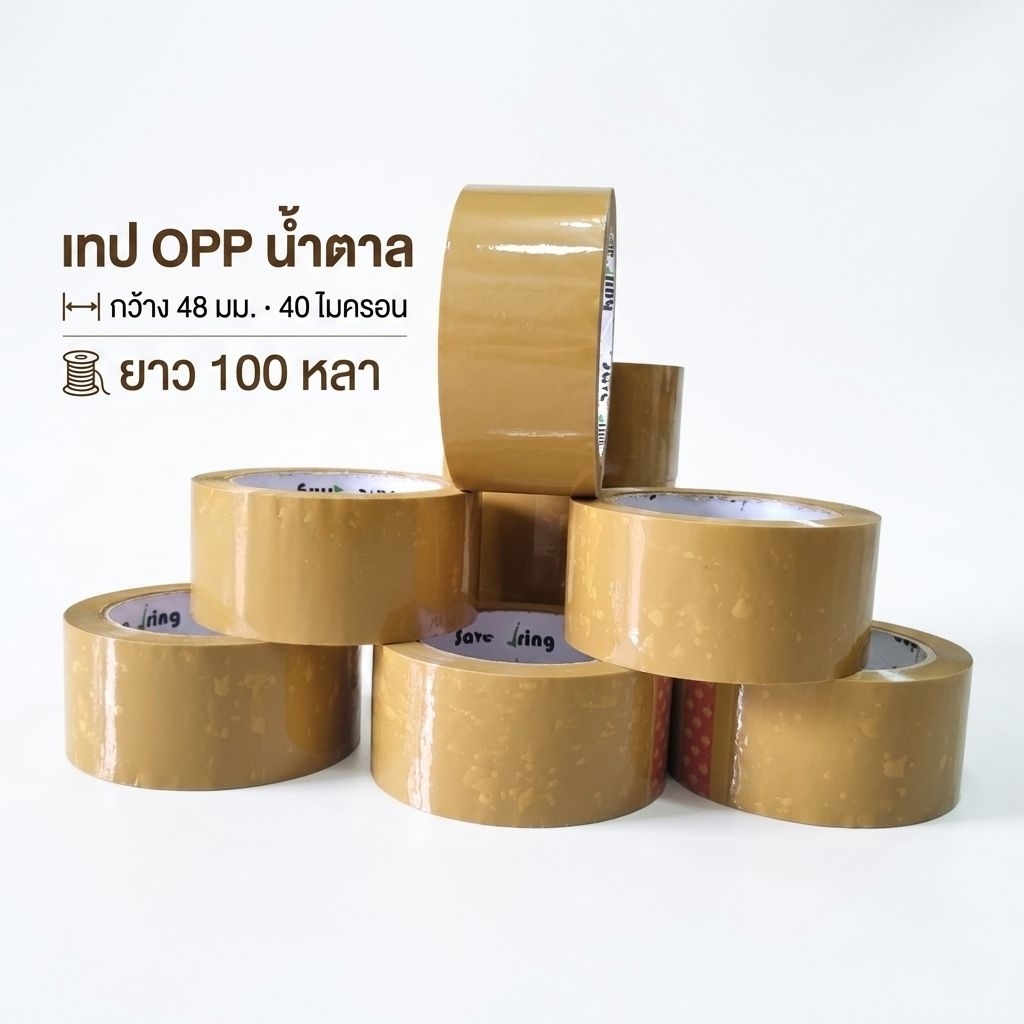 เทปOPP 2นิ้ว40ไมครอน 100หลา สีนำ้ตาล