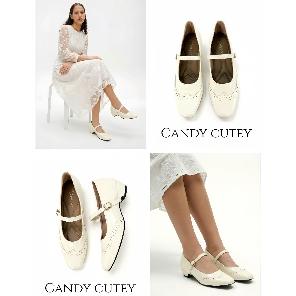 Candy Cutey รองเท้าแมรี่เจน สายคาดสามารถปรับระดับได้  แมทช์ง่ายใส่สบาย ทันสมัยไม่เหมือนใคร เสริมส้นเล็กน้อย นํ้าหนักเ