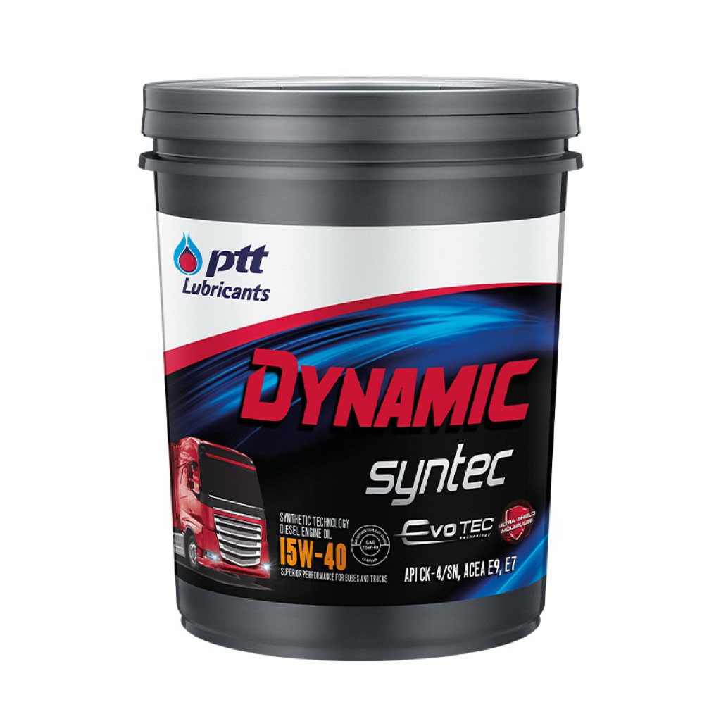 ส่งฟรี น้ำมันเครื่องดีเซล(เทคโนโลยีสังเคราะห์)ของแท้ PTT dynamic syntec 18 ลิตร