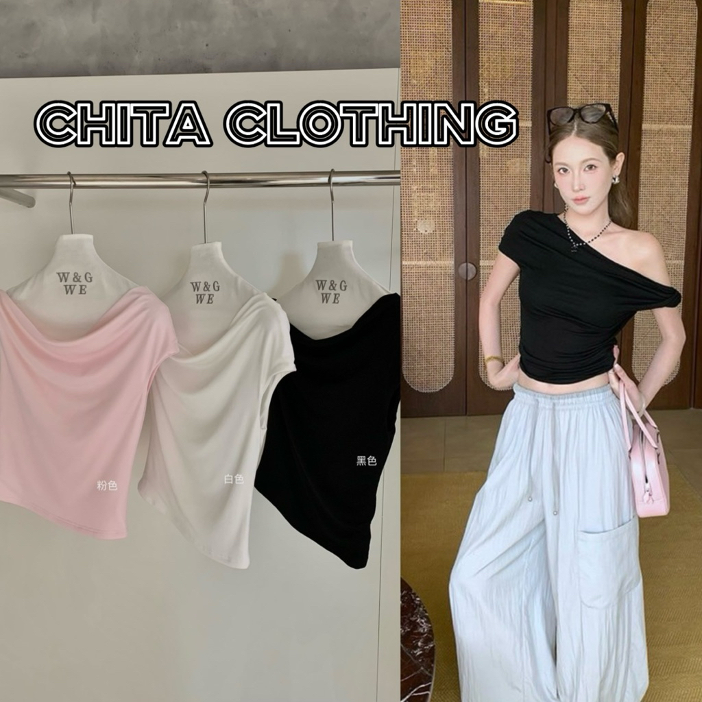 9303# เสื้อ ดีไซเก๋ จะใส่เปิดไหล่ก็ดู sexy เนื้อผ้าดี งานสวย TAG:WG.WE 🇰🇷