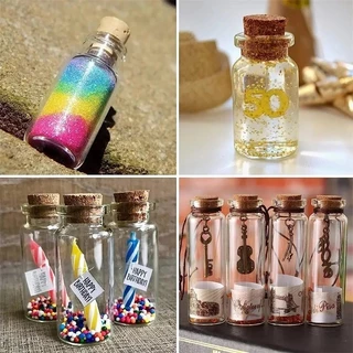 10 ชิ้น ขวดแก้ว ขนาดเล็ก พร้อมจุกไม้คอร์ก / ขวดข้อความ งานฝีมือ DIY / ขวดเปล่า ขวดอวยพร คริสต์มาส ตกแต่งงานแต่งงาน