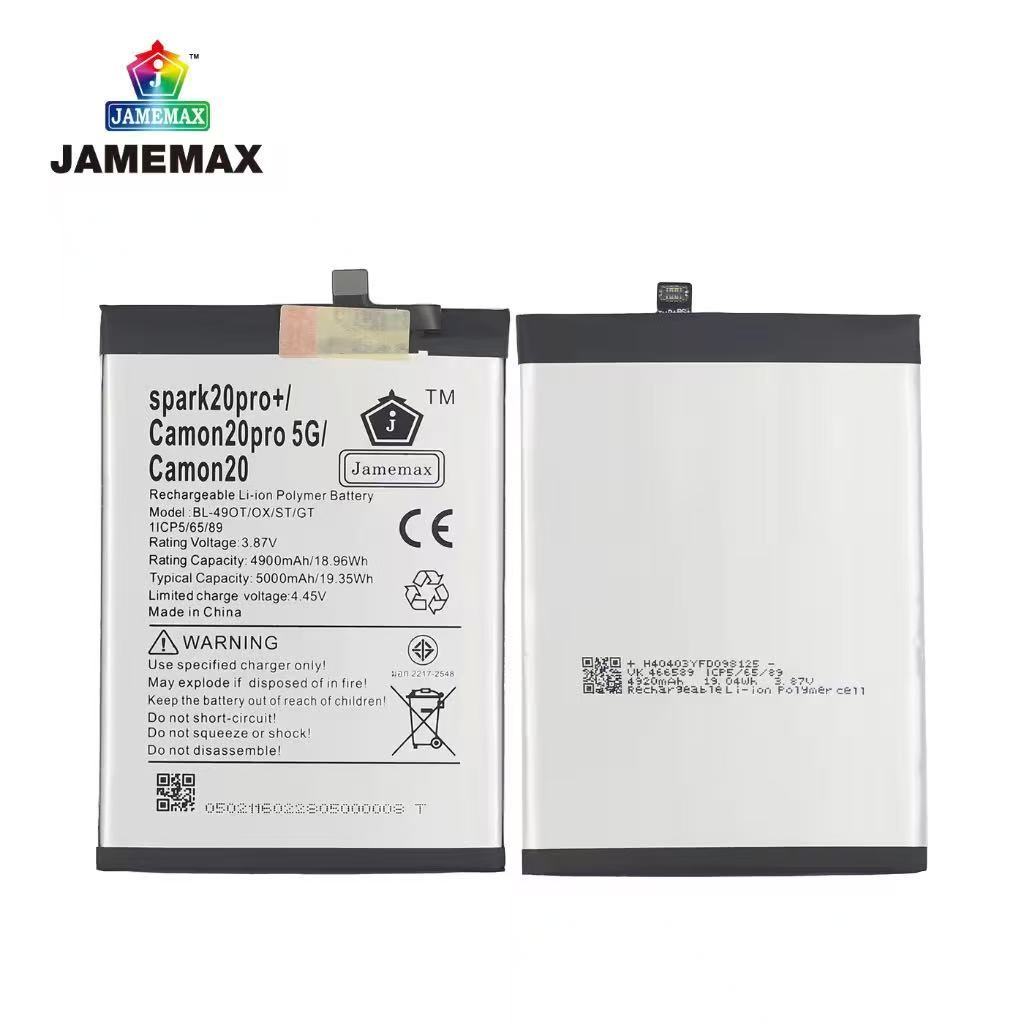 JAMEMAX แบตเตอรี่ Tecno Spark 20 Pro 5G Battery Model BL-49OT (5000mAh) มี มอก.