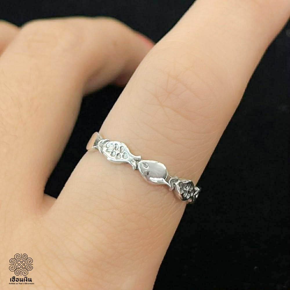 แหวนปลาเงินแท้ ไซส์ 5-10 รับประกันเงินแท้ Silver 92.5% (แจ้งไซส์เพิ่มเติมทางแชทร้านค้า)