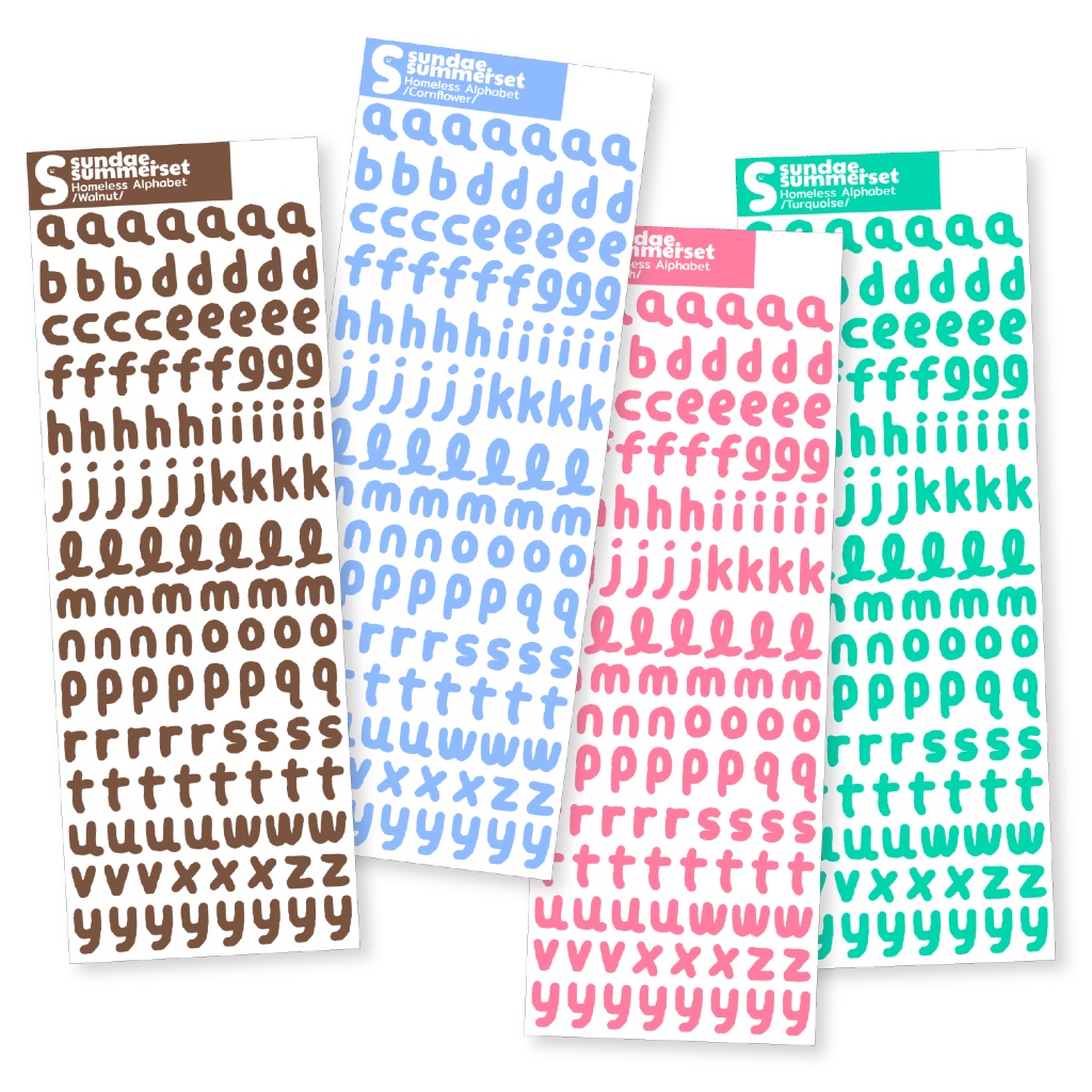 สติกเกอร์ตัวอักษร สติกเกอร์ ABC Alphabet Sticker - Homeless (sundae.summerset)