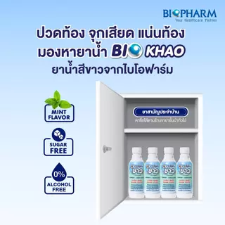 BIOPHARM BIO KHAO ไบโอขาว 240ML ยาสามัญประจำบ้าน ยาน้ำขาว