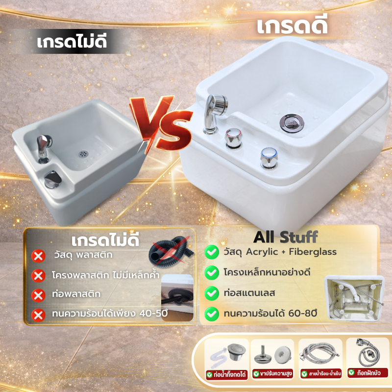 อ่างสปาเท้า อ่างนวดเท้า เสริมสวยเท้า แช่เท้า ล้างเท้า ระบบน้ำร้อน-เย็น spa