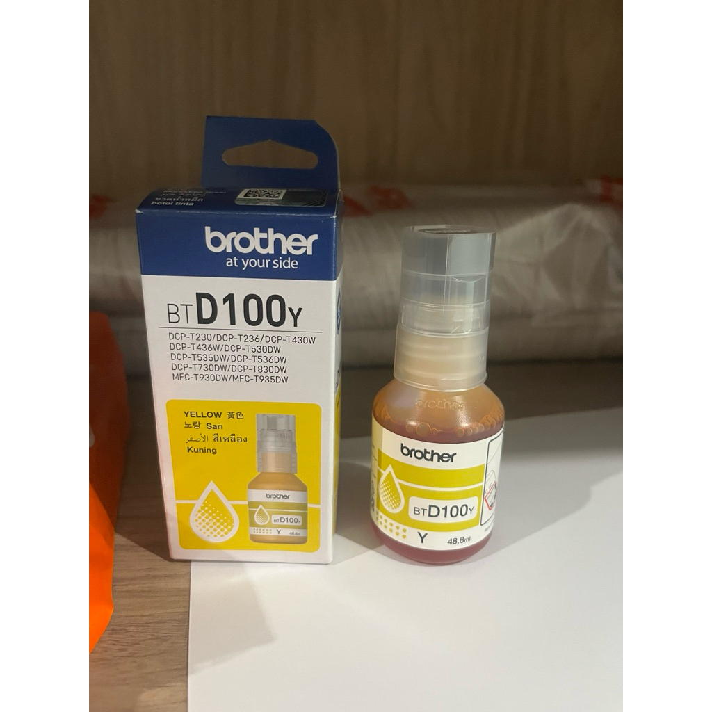 หมึกพิมพ์ brother D100Y (แกะแค่ซอง) ยังไม่ได้ใช้