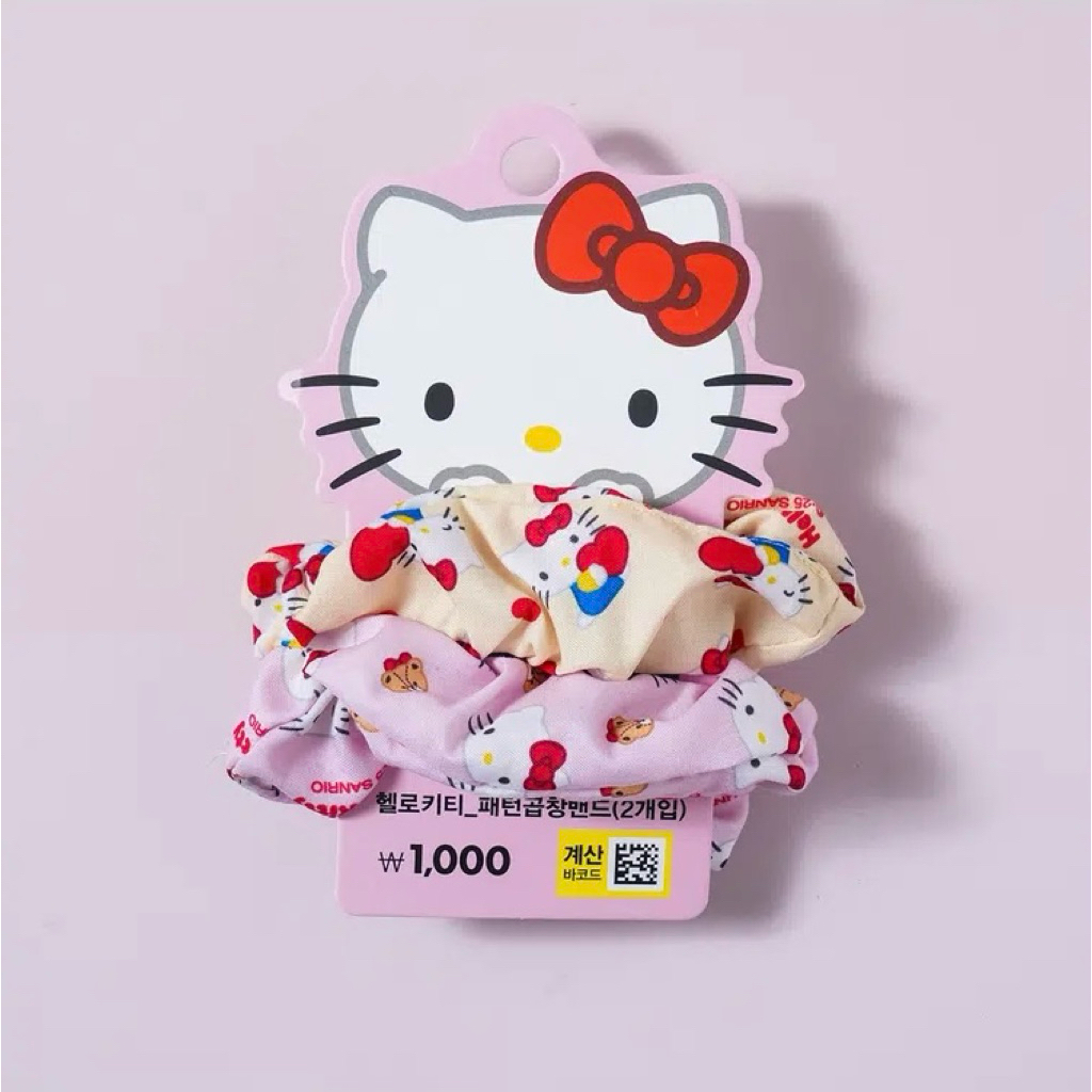 ยางรัดผมคิตตี้ ไดโซะเกาหลี sanrio hello kitty daiso Korea🇰🇷