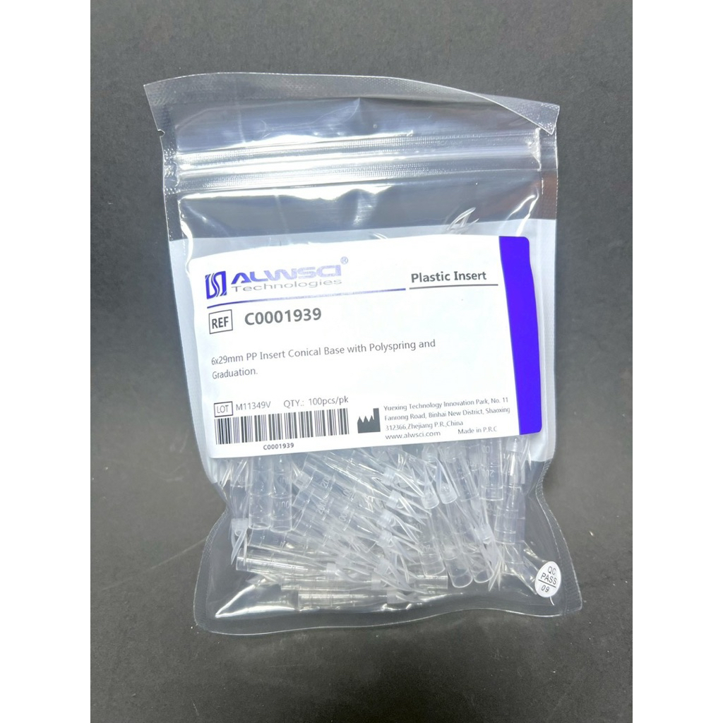 6x29mm PP Insert Conical Base with Polyspring and Label (100pcs/pk)