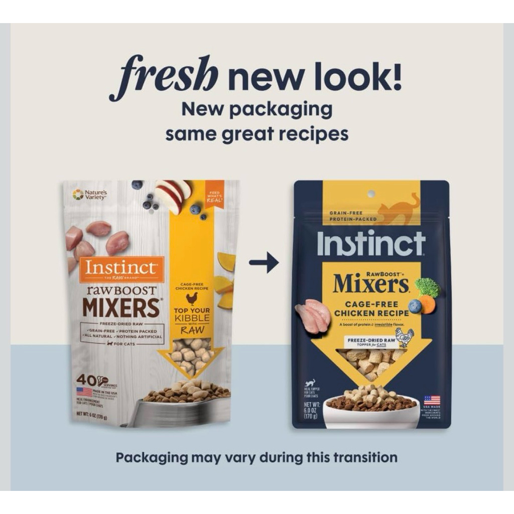 *พร้อมส่ง (170 G) อห.แมวขนมท๊อปปิ้ง Instinct RawBoost Mixers Chicken Recipe GrainFree Freeze-Dried CatFood Topper,