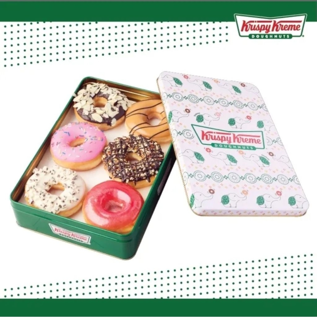 📢📢 Krispy Kreme กล่องเหล็ก ลายใหม่ออกแล้วจร้า 🥳 เลือกได้ 2 แบบ ลายช้าง ลายไทย #พร้อมส่ง #ใหม่ทุกวัน #อร่อยเพลินไม่พอ
