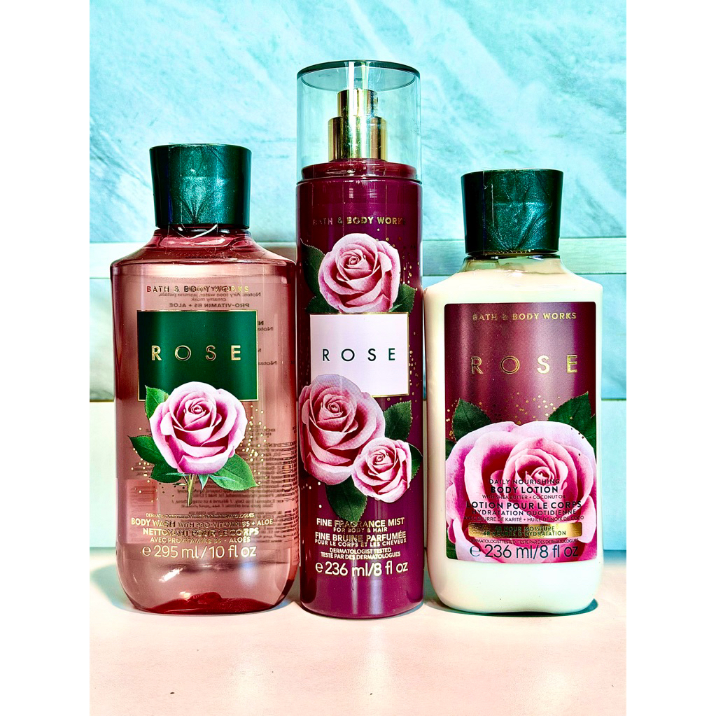 Bath & Body Works ROSE (Mist + Lotion + Body Wash) กลิ่นกุหลาบหรู สคบไทย ล็อต 26