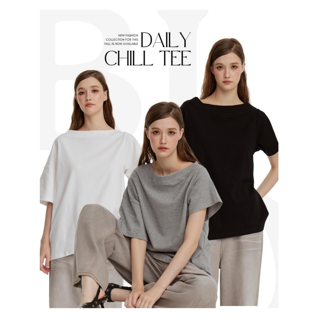 BCTS32 Daily Chill Tee - เสื้อปาดไหล่ Oversize Premium