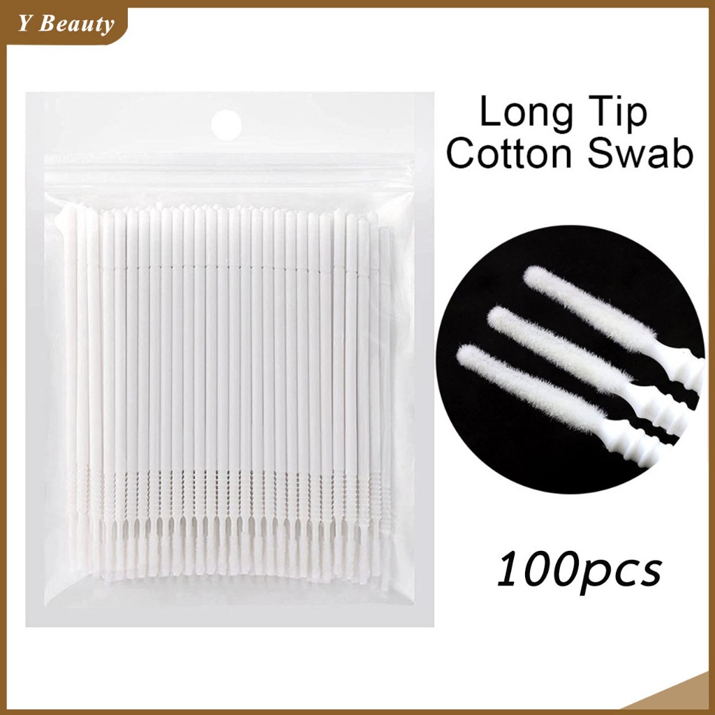 แปรงไมโคร Applicator ผ้าฝ้ายพลาสติกสําหรับปัดขนคิ้ว มม. 100 ชิ้น