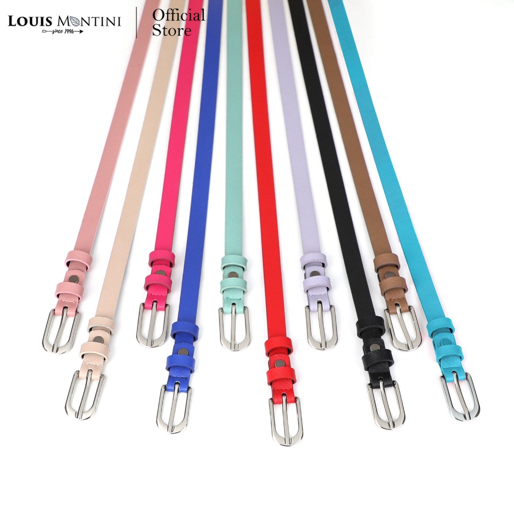 [ส่งด่วนฟรี] Louis Montini เข็มขัดผู้หญิง เข็มขัดแฟชั่น Women Belt เข็มขัดพียู MPU05