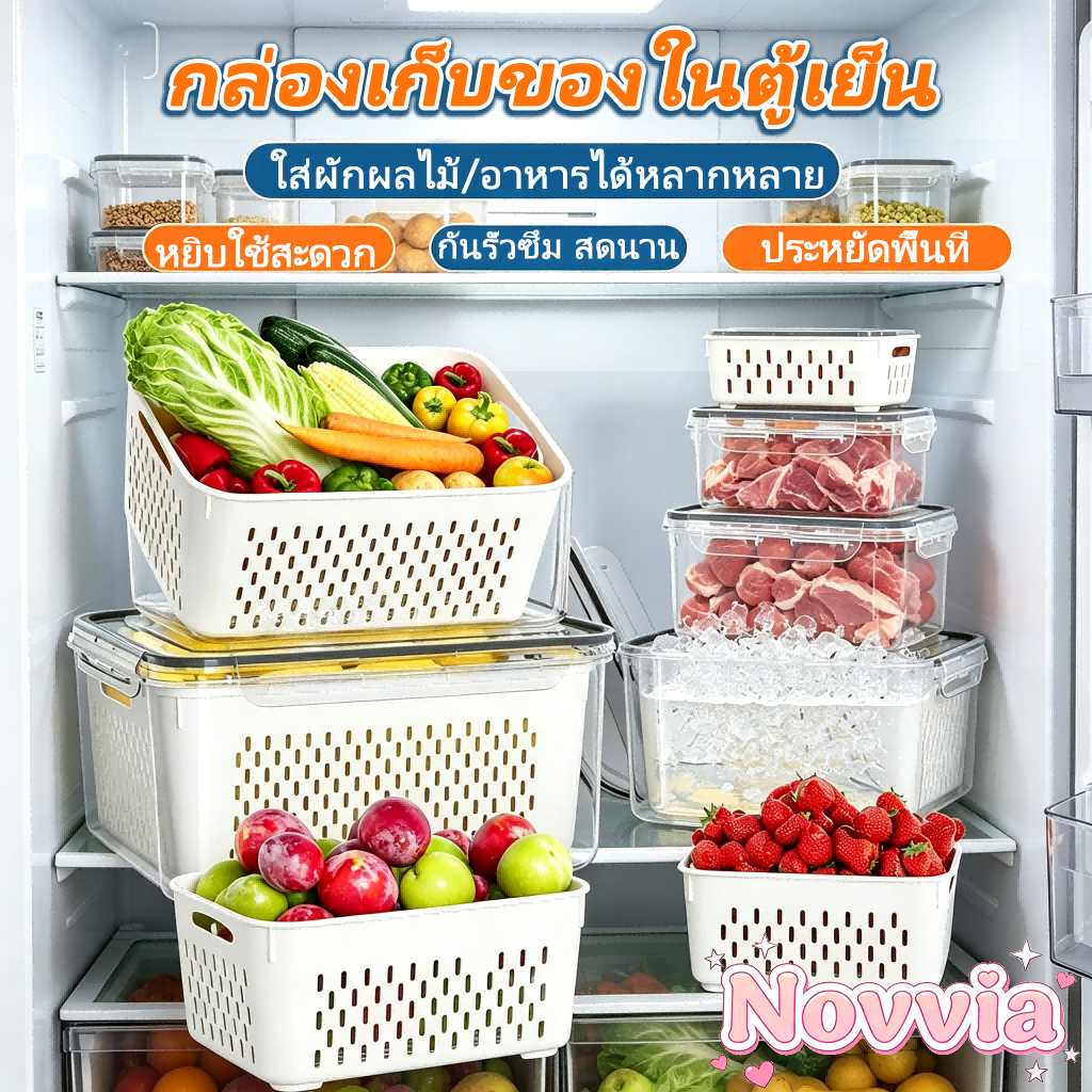CODกล่องเก็บของในตู้เย็น กล่องถนอมอาหาร ภาชนะใส่อาหาร 4 ช่อง สําหรับใส่อาหาร พร้อมฝาปิด
