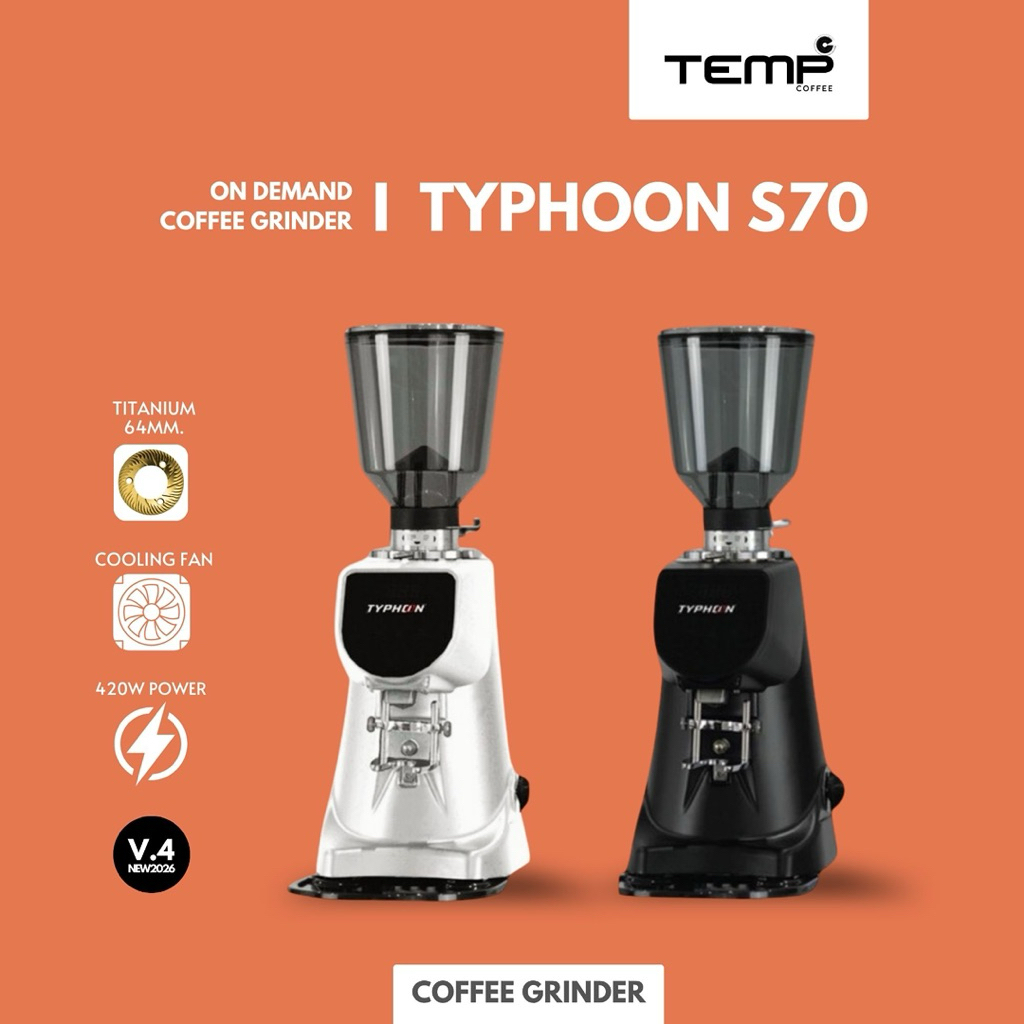 เครื่องบดกาแฟ l TYPHOON S70 V.4 (On Demand Auto) ใหม่ล่าสุด มีพัดลมระบายความร้อน ประกันศูนย์ไทย 1 ปี