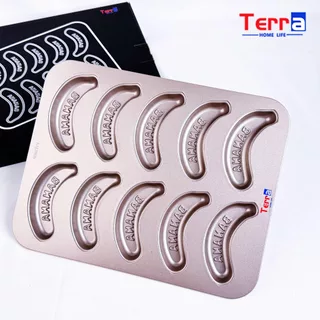 Terra Home Life พิมพ์เค้กกล้วยหอม10ช่อง Banana cake พิมพ์กล้วยหอม ถาดอบขนม แม่พิมพ์เค้ก