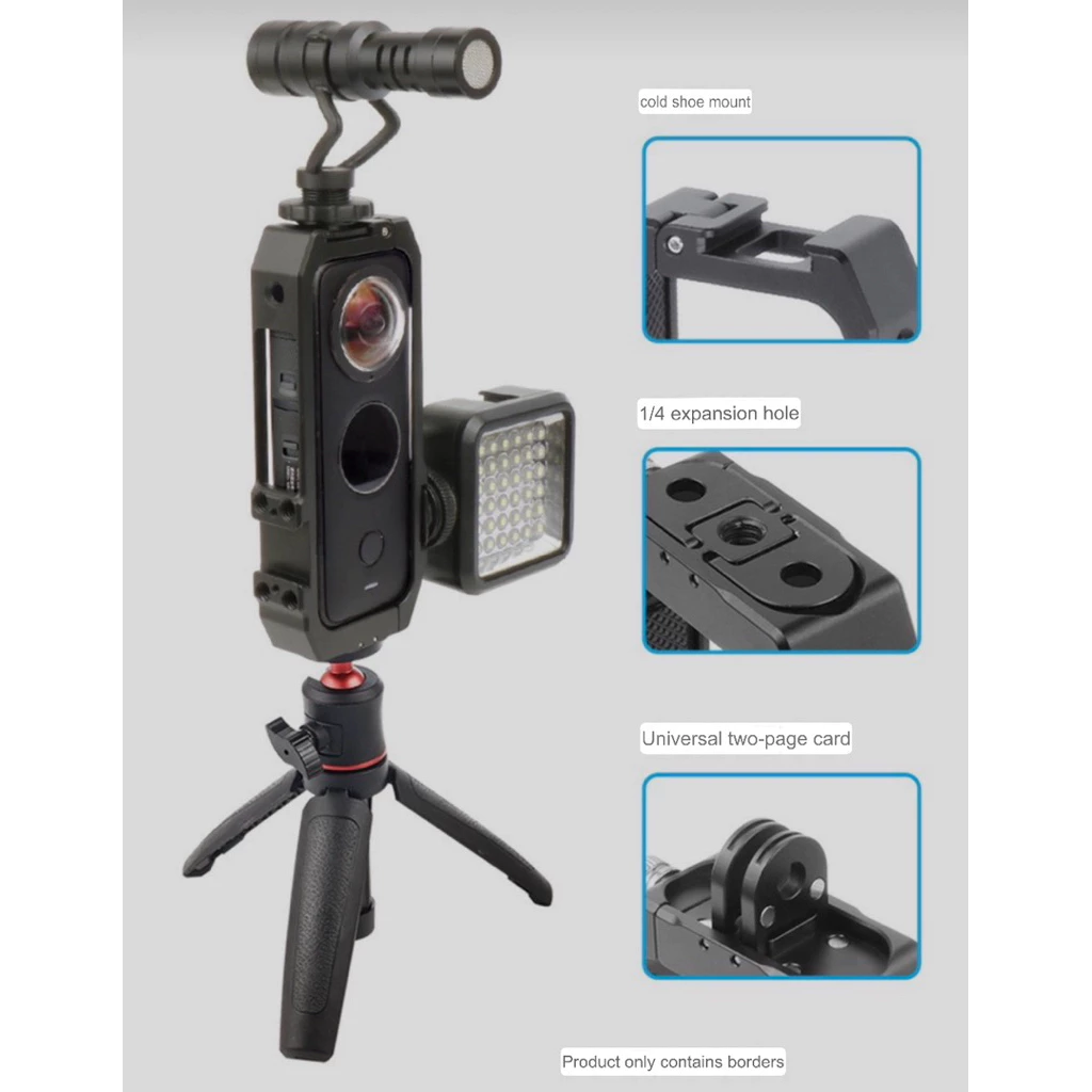 เคส อลูมิเนียม สำหรับ Insta360 X4 X3 X2 มีขาในตัว รูสกรู1/4“ Aluminium Protective Frame for Insta360 X4 X3 เฟรม กรอบเคส thumbnail 4