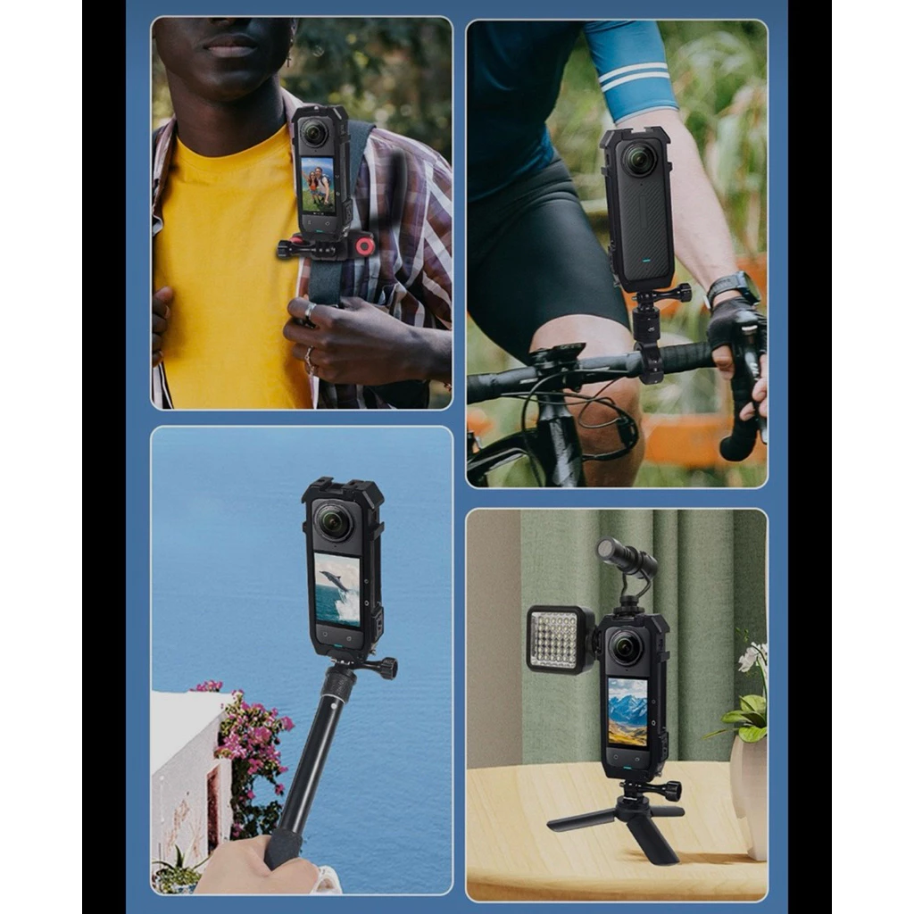เคส อลูมิเนียม สำหรับ Insta360 X4 X3 X2 มีขาในตัว รูสกรู1/4“ Aluminium Protective Frame for Insta360 X4 X3 เฟรม กรอบเคส thumbnail 9