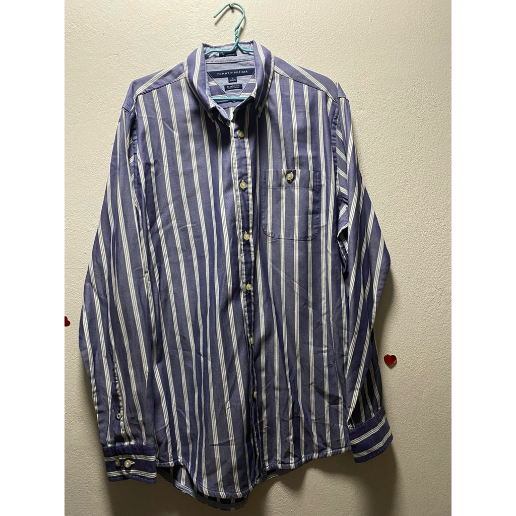 เสื้อเชิ้ตลายทางมือสอง Tommy Hilfiger