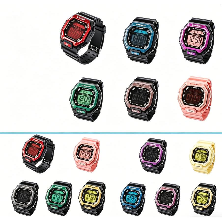นาฬิกากันน้ำซิลิโคนอิเล็กทรอนิกส์ สีสุ่ม กล่องตาบอดเซอร์ไพรส์ น้ำหนักเบาและทนต่อการสึกหรอ การเดินทางทุกวัน