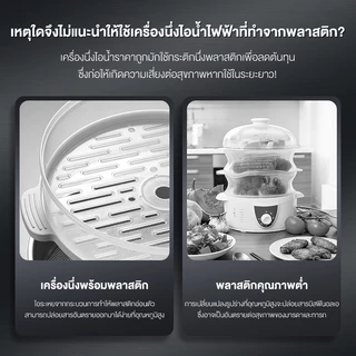 【ใบรับรอง TISI】Kawu หม้อนึ่งไฟฟ้า สองชั้น วัสดุสแตนเลส ใช้งานได้หลากหลาย ร้อนเร็ว เครื่องนึ่งไฟฟ้า