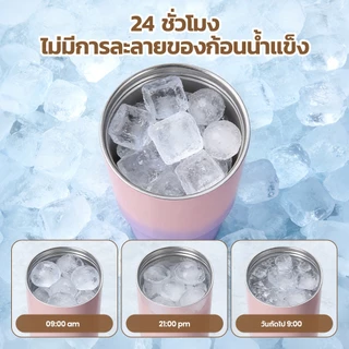 Hido x Bravhom สแตนเลส 304 แก้วเก็บอุณหภูมิ สวยงาม สำหรับสาว แก้วน้ําสูญญากาศ เก็บความเย็น และร้อน พร้อมหูจับ Tumbler
