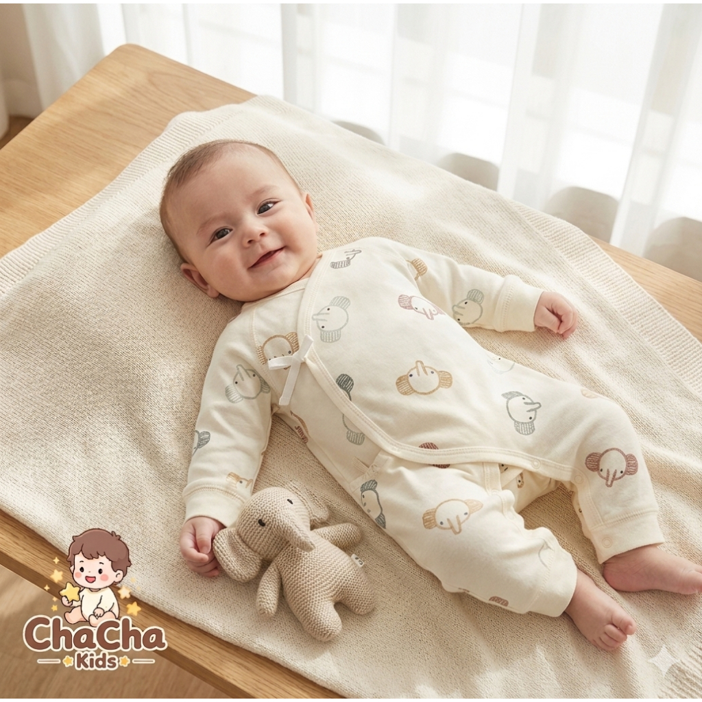 ชุดเด็กแรกเกิด Newborn บอดี้สูทแขนยาว ผ้านุ่ม Cotton Blend 0-6 เดือน ชุดเด็กอ่อนใส่สบาย Romper Baby