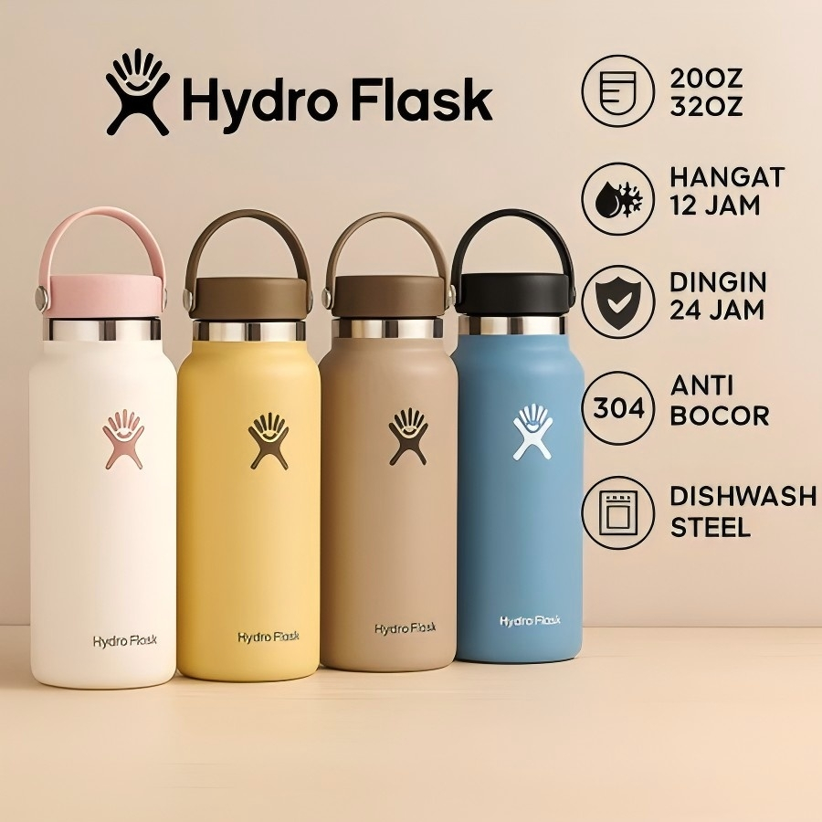 แก้วน้ำ แก้วน้ําสูญญากาศ HYDRO FLASK 20OZ32OZ40OZ - กันรั่วซึม เก็บความเย็น-ร้อน แตนเลส 304 พร้อมหูจ
